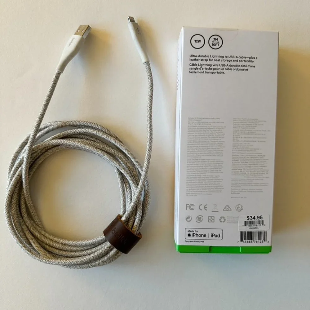 Belkin 10' Boost Charge Lightening to USB-A Cable & Strap